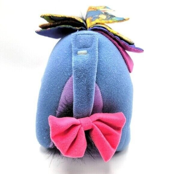 Mattel Eeyore Flip Book Plush Blue 12" On Back Hook Loop Removable Tail Vintage - Picture 4 of 9